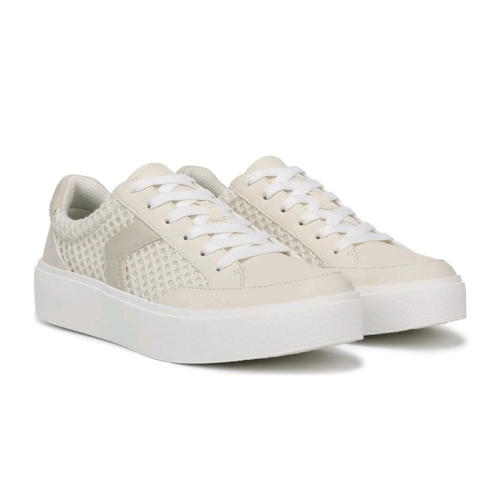 Dr. Scholl's Time Off Cream White Mesh Platform Sneakers Womens 10 Medium NWT